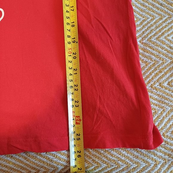 Jacqueline de Yong Red Tee Shirt Short Sleeve ''All about the Present'' Size XL - Picture 5 of 6